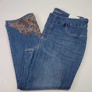 CHICOS NWT EMBELLISHED PULL-ON ANKLE JEGGINGS SZ 14 SPARKLE